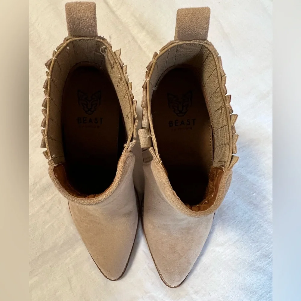 Beast fashion taupe suede ankle boots - Picture 4 of 9